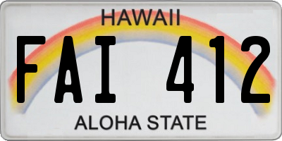 HI license plate FAI412