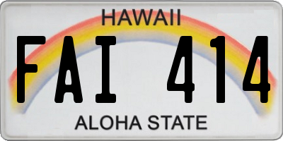 HI license plate FAI414