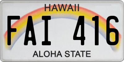 HI license plate FAI416