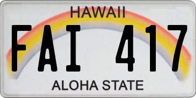 HI license plate FAI417