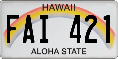 HI license plate FAI421