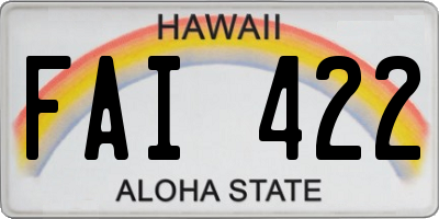 HI license plate FAI422