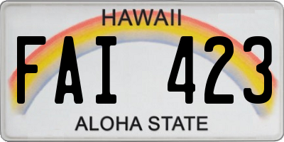 HI license plate FAI423