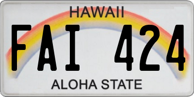 HI license plate FAI424