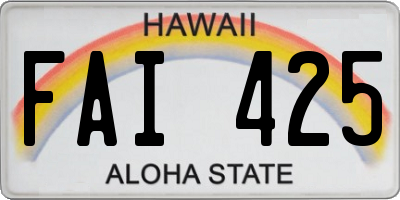 HI license plate FAI425