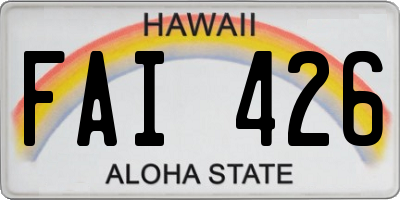 HI license plate FAI426