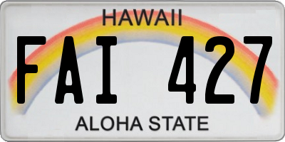 HI license plate FAI427