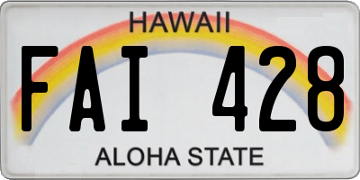 HI license plate FAI428