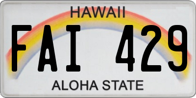 HI license plate FAI429