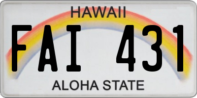 HI license plate FAI431