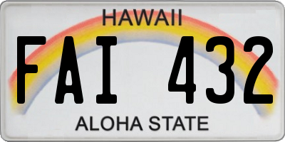 HI license plate FAI432