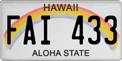 HI license plate FAI433