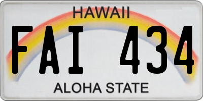 HI license plate FAI434