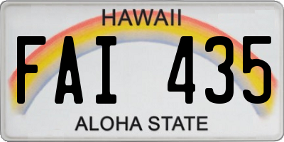 HI license plate FAI435