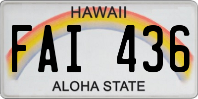 HI license plate FAI436
