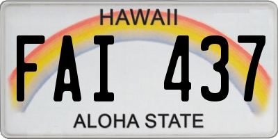 HI license plate FAI437