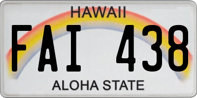 HI license plate FAI438