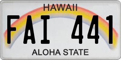 HI license plate FAI441
