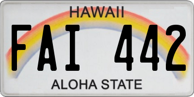 HI license plate FAI442