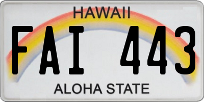 HI license plate FAI443