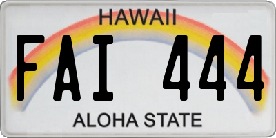 HI license plate FAI444