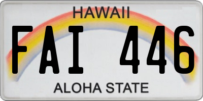 HI license plate FAI446