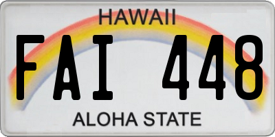 HI license plate FAI448