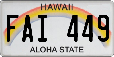 HI license plate FAI449