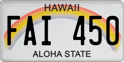 HI license plate FAI450