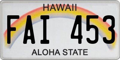 HI license plate FAI453