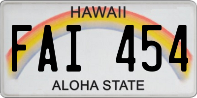 HI license plate FAI454