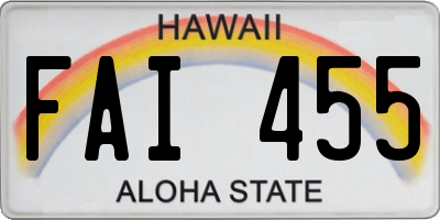 HI license plate FAI455