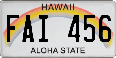 HI license plate FAI456