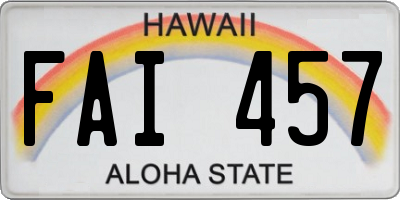 HI license plate FAI457