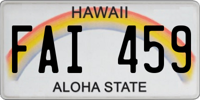 HI license plate FAI459