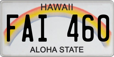 HI license plate FAI460