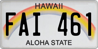 HI license plate FAI461