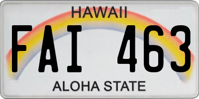 HI license plate FAI463