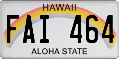 HI license plate FAI464
