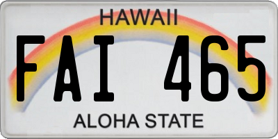 HI license plate FAI465