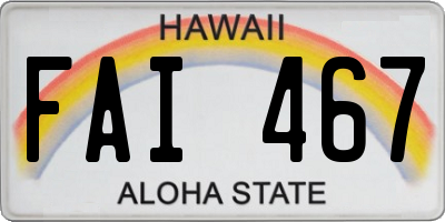 HI license plate FAI467
