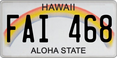 HI license plate FAI468