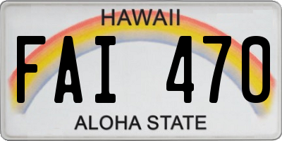 HI license plate FAI470