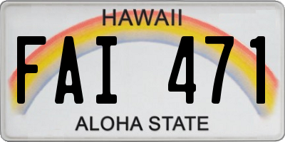 HI license plate FAI471