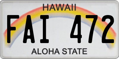 HI license plate FAI472