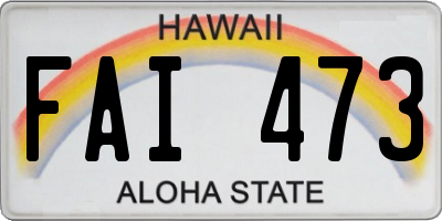 HI license plate FAI473