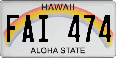 HI license plate FAI474