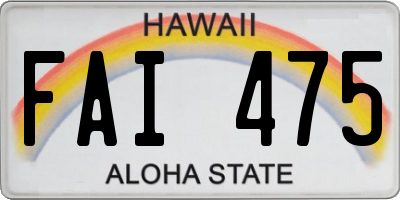 HI license plate FAI475