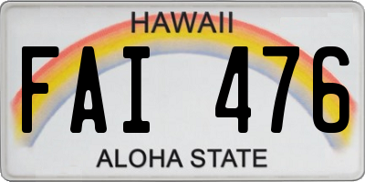HI license plate FAI476