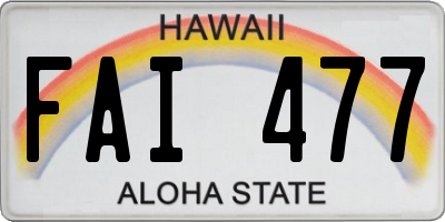 HI license plate FAI477